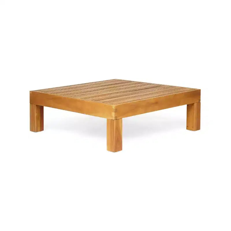 Christopher Knight Home Cascada, canapé sectionnel d'extérieur en bois d'acacia 7 places avec coussins