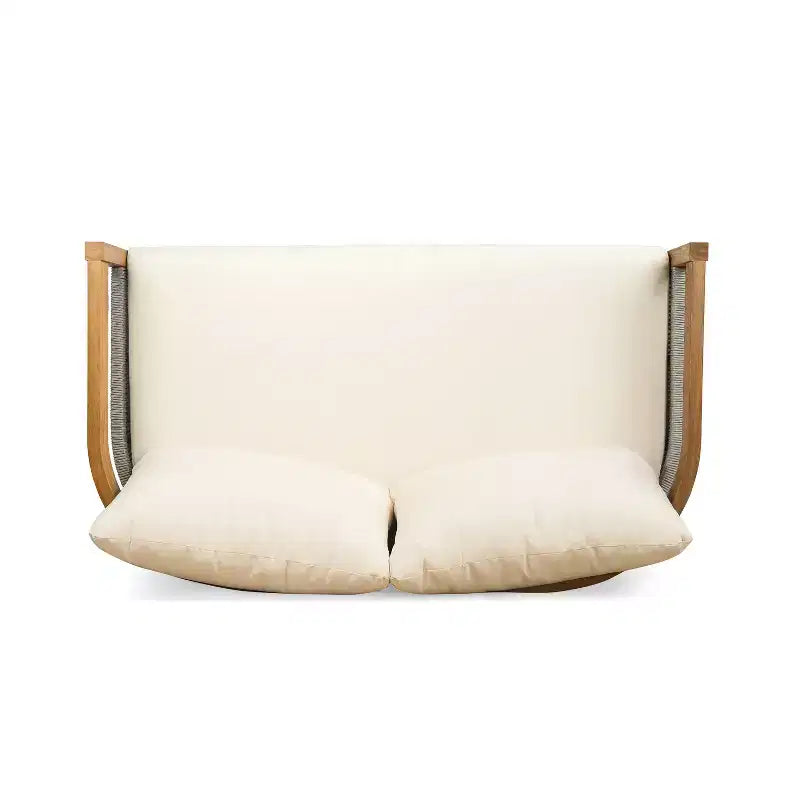 Christopher Knight Home Fawn, ensemble causeuse et table d'extérieur modernes en bois d'acacia, beige/teck