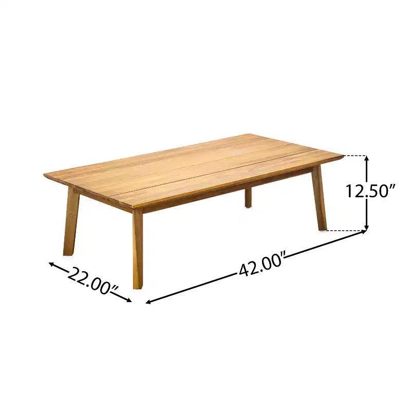 Christopher Knight Home Fawn, ensemble causeuse et table d'extérieur modernes en bois d'acacia, beige/teck