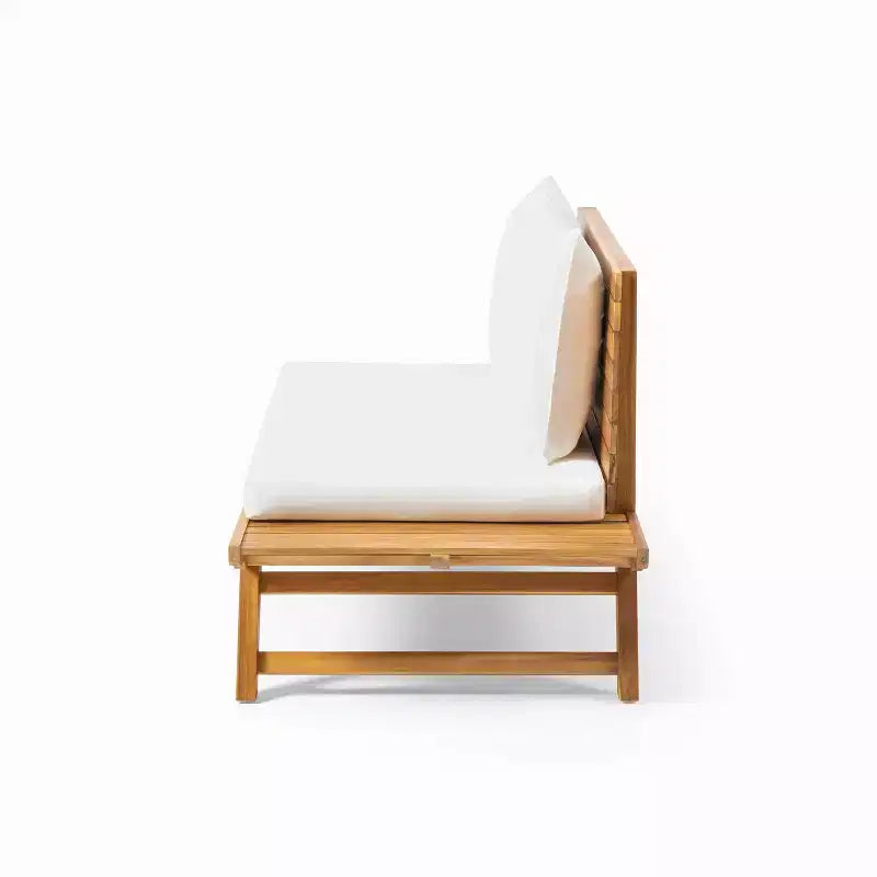 Ensemble causeuse et table basse d'extérieur en bois d'acacia Sedona de Christopher Knight Home avec coussin