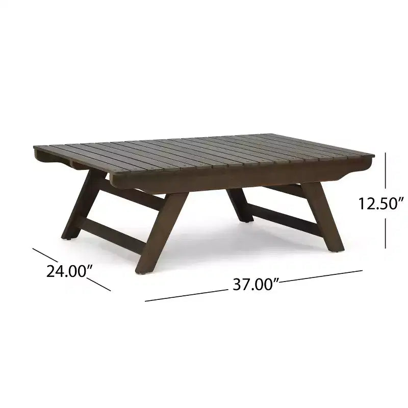 Ensemble causeuse et table basse d'extérieur en bois d'acacia Sedona de Christopher Knight Home avec coussin