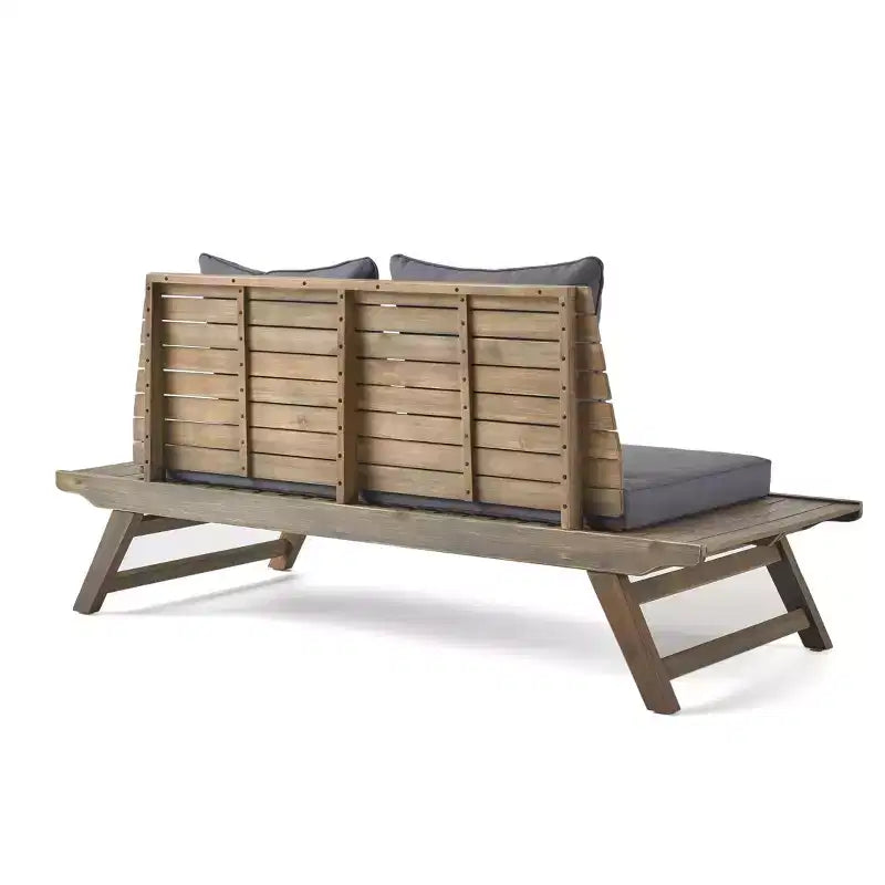 Ensemble causeuse et table basse d'extérieur en bois d'acacia Sedona de Christopher Knight Home avec coussin
