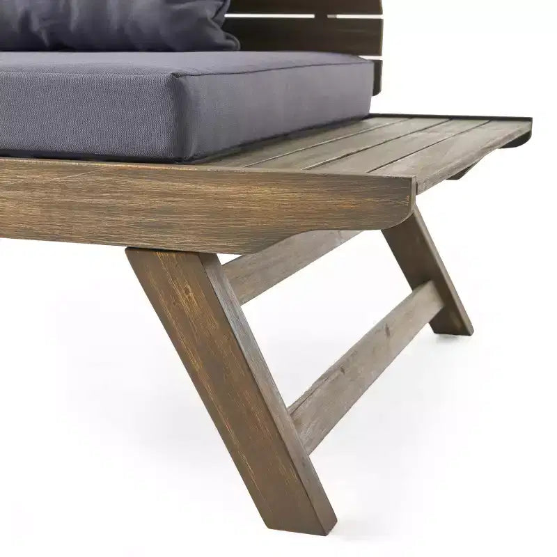 Ensemble causeuse et table basse d'extérieur en bois d'acacia Sedona de Christopher Knight Home avec coussin