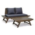 Christopher Knight Home Sedona Outdoor Acacia Wood Loveseat and Coffee Table Set with Cushion