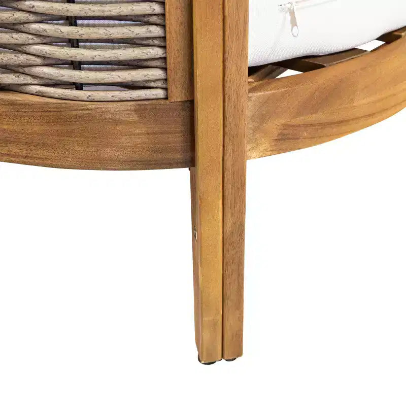 Christopher Knight Home Burchett Ensemble de conversation 2 pièces en bois d'acacia et osier pour terrasse avec coussins