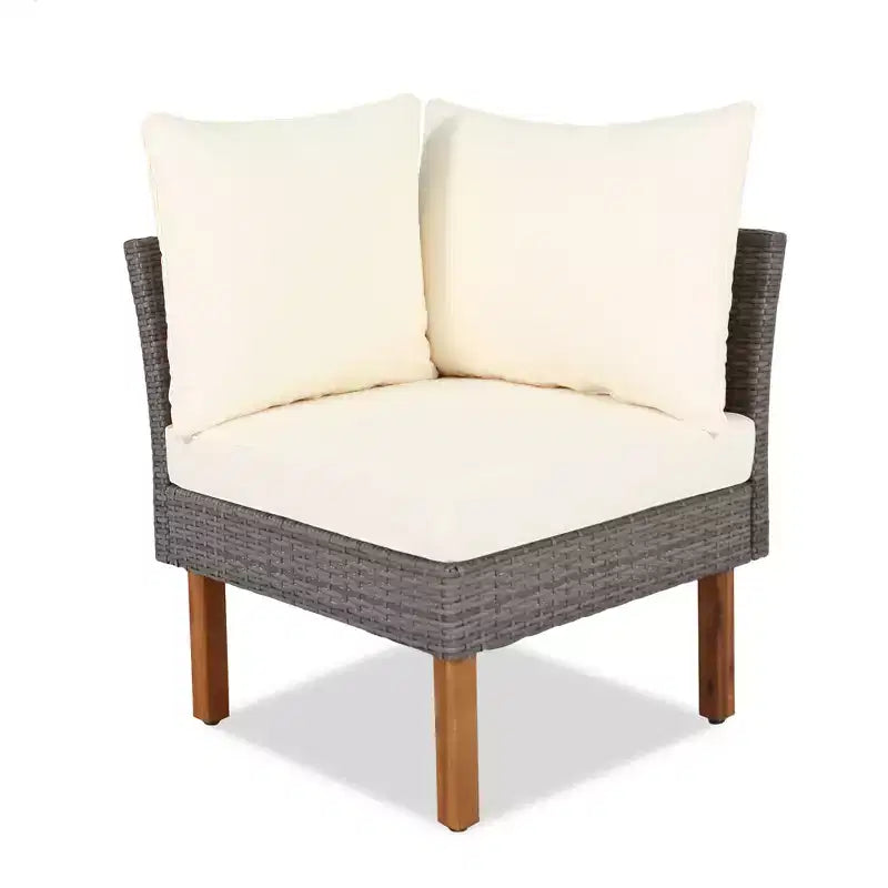 Salon de jardin 9 pièces en rotin, ensemble de canapés de patio avec table basse et coussins lavables - ModernLuxe