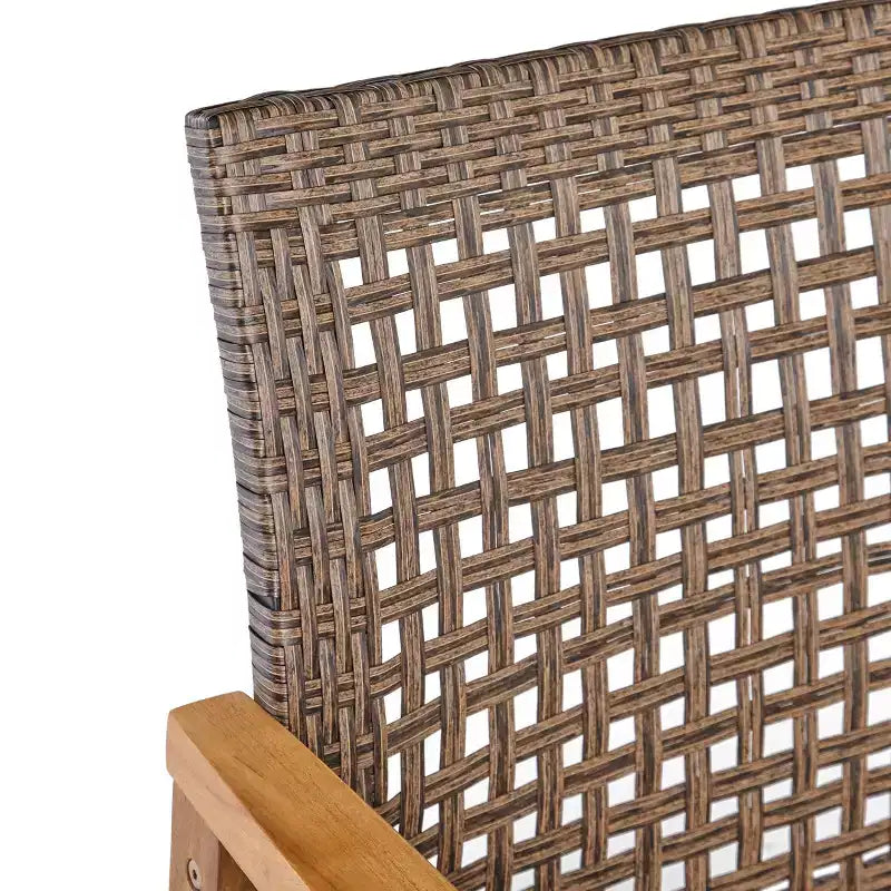 Christopher Knight Home Augusta Ensemble de 5 pièces pour extérieur en bois d'acacia et osier avec fauteuils de club et foyer