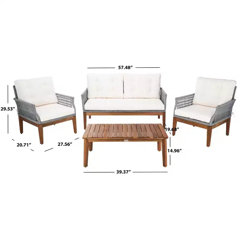 Ensemble de mobilier de salon 4 pièces Winslo - Intérieur/Extérieur - PAT7075 - Safavieh