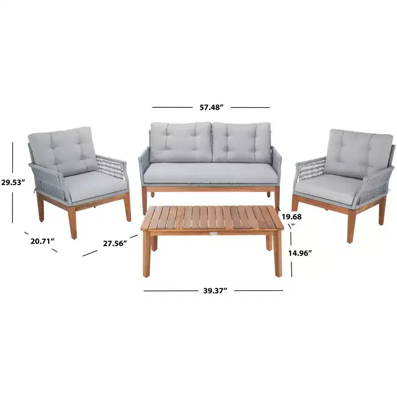 Ensemble de mobilier de salon 4 pièces Winslo - Intérieur/Extérieur - PAT7075 - Safavieh
