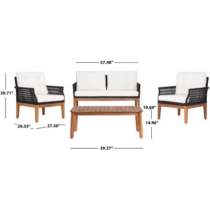 Ensemble de mobilier de salon 4 pièces Winslo - Intérieur/Extérieur - PAT7075 - Safavieh
