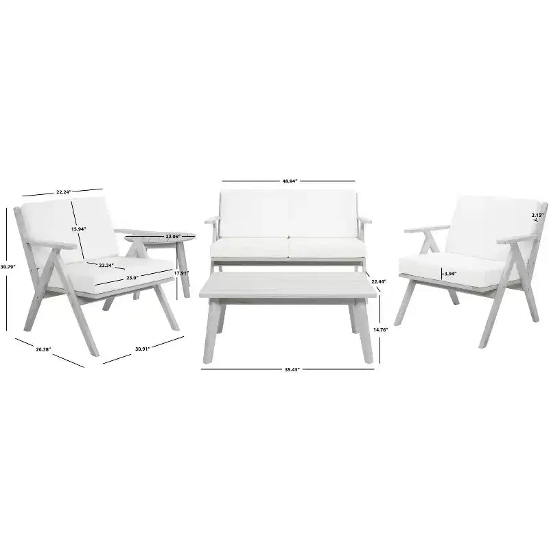 Ensemble de mobilier de jardin Dryad 5 pièces - Intérieur/Extérieur - PAT7306 - Safavieh