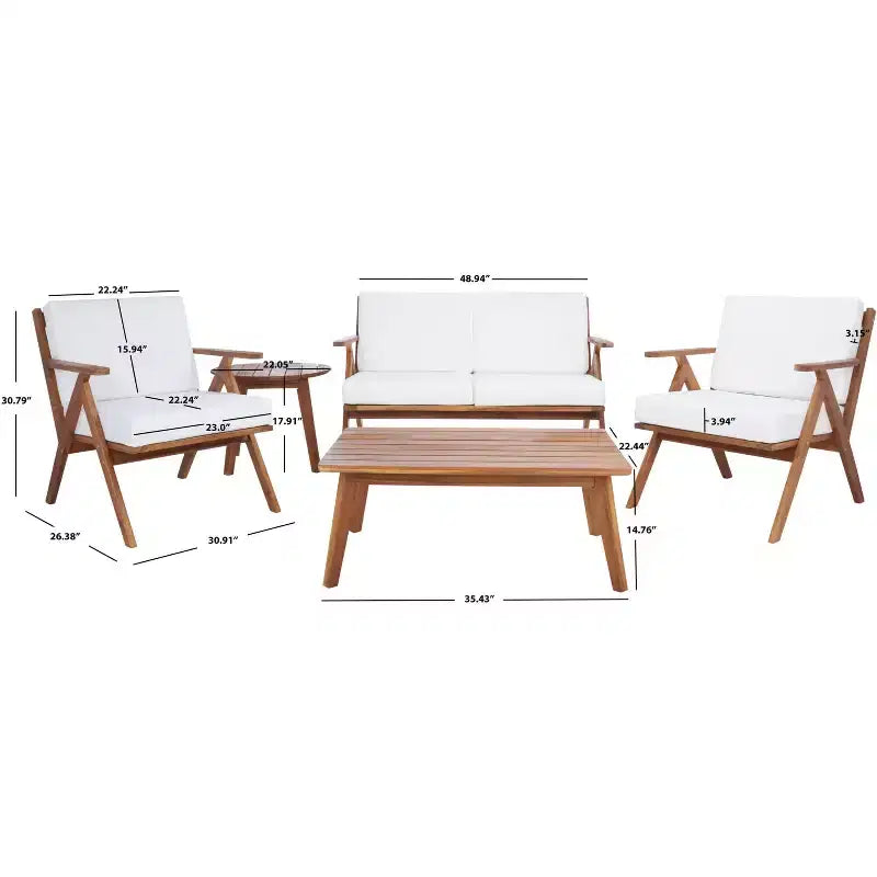 Ensemble de mobilier de jardin Dryad 5 pièces - Intérieur/Extérieur - PAT7306 - Safavieh