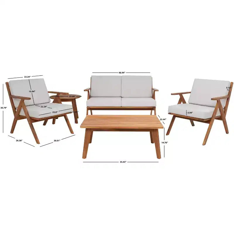Ensemble de mobilier de jardin Dryad 5 pièces - Intérieur/Extérieur - PAT7306 - Safavieh