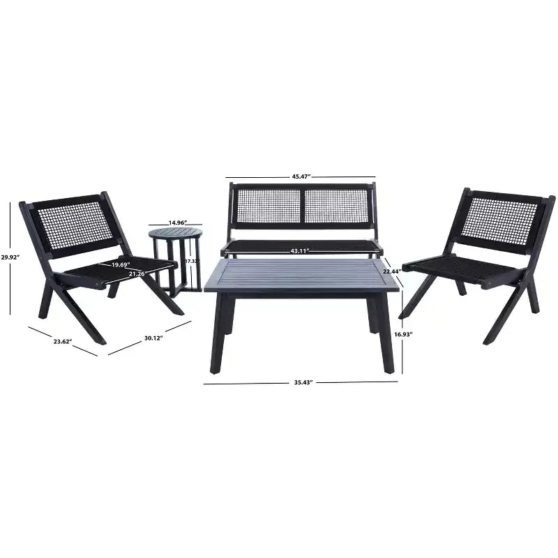Ensemble de 5 meubles de salon Kobina - Intérieur/Extérieur - PAT7314 - Safavieh