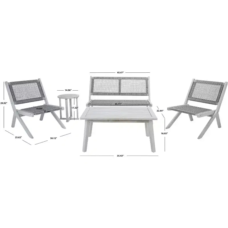 Ensemble de 5 meubles de salon Kobina - Intérieur/Extérieur - PAT7314 - Safavieh