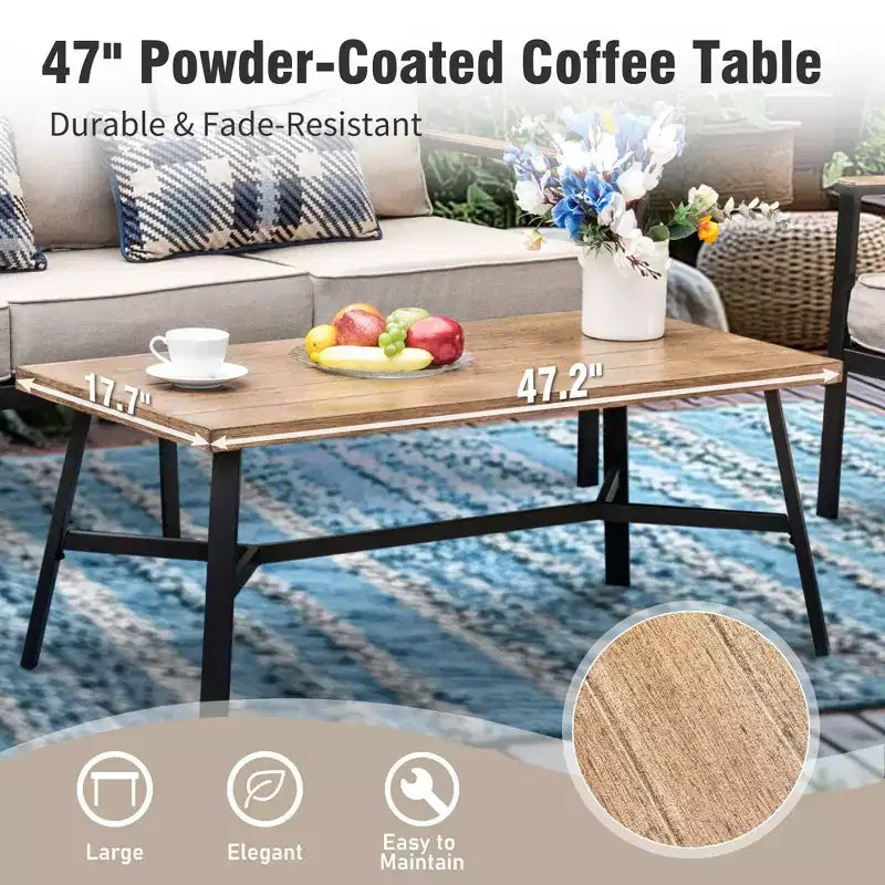 Captiva Designs – Ensemble de conversation de patio 4 pièces en corde tressée pour extérieur avec fauteuils, pour piscine, jardin et cour arrière