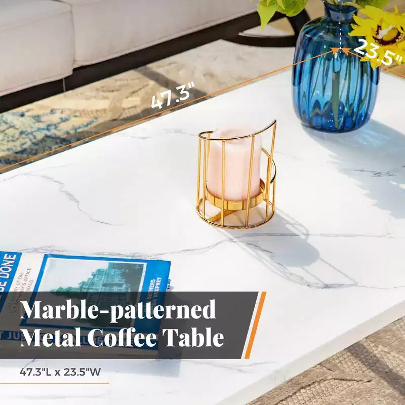 Captiva Designs – Ensemble de conversation de 4 pièces en métal pour patio avec table basse pour jardin, véranda et arrière-cour
