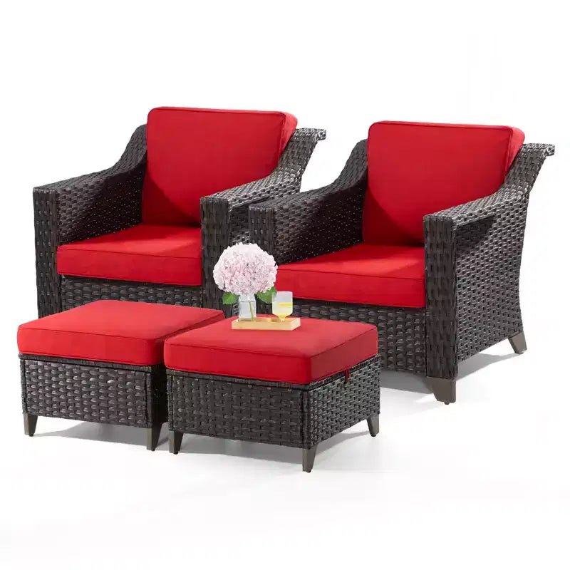 Chaise de patio UPTIOT avec coussins et poufs