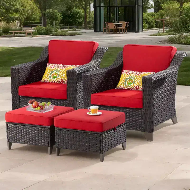 Chaise de patio UPTIOT avec coussins et poufs