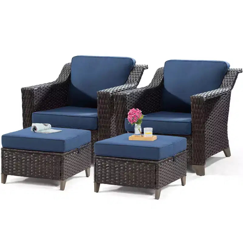 Chaise de patio UPTIOT avec coussins et poufs
