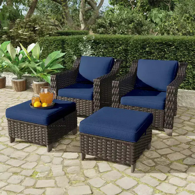 Chaise de patio UPTIOT avec coussins et poufs