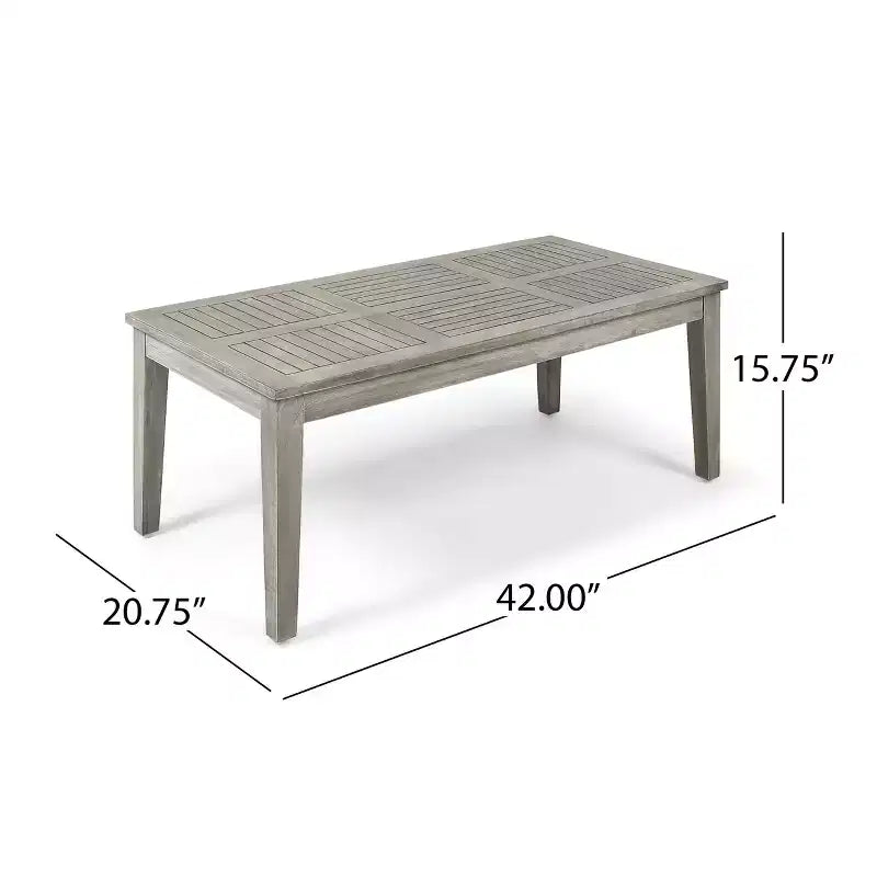 Christopher Knight Home Sewell Ensemble canapé 3 places et table basse en bois d'acacia et osier d'extérieur