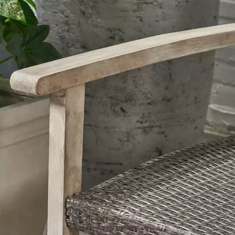 Christopher Knight Home Sewell Ensemble canapé 3 places et table basse en bois d'acacia et osier d'extérieur