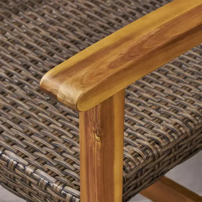 Christopher Knight Home Sewell Ensemble canapé 3 places et table basse en bois d'acacia et osier d'extérieur