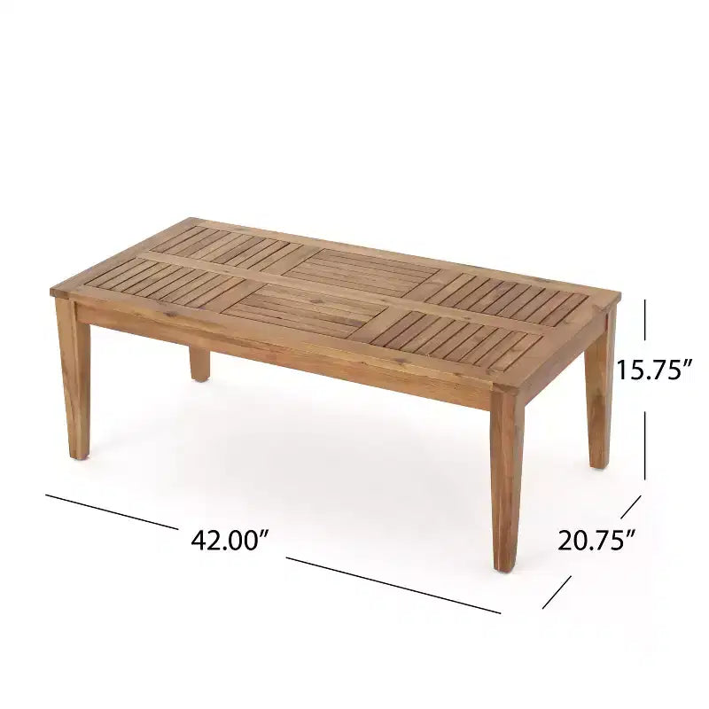 Christopher Knight Home Sewell Ensemble canapé 3 places et table basse en bois d'acacia et osier d'extérieur