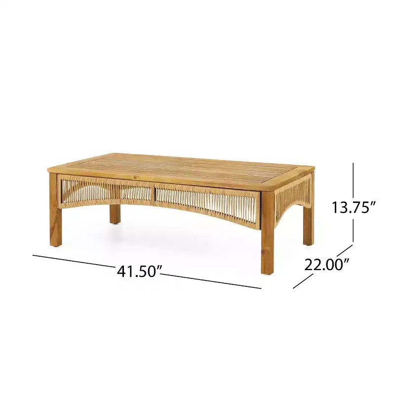 Christopher Knight Home Allerton Ensemble de conversation d'extérieur 4 places en bois d'acacia et osier avec coussins, teck et beige