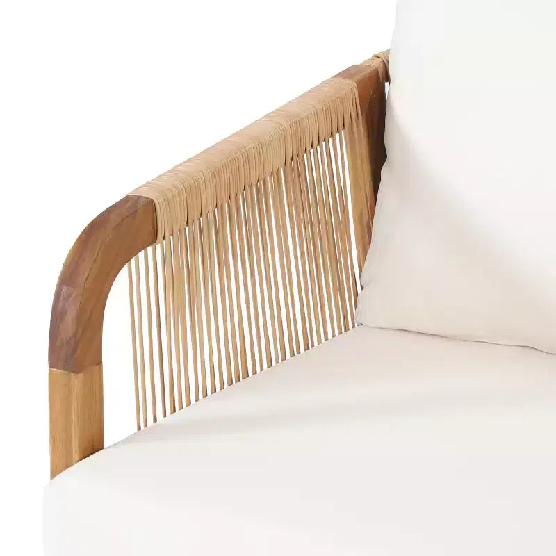 Christopher Knight Home Allerton Ensemble de conversation d'extérieur 4 places en bois d'acacia et osier avec coussins, teck et beige