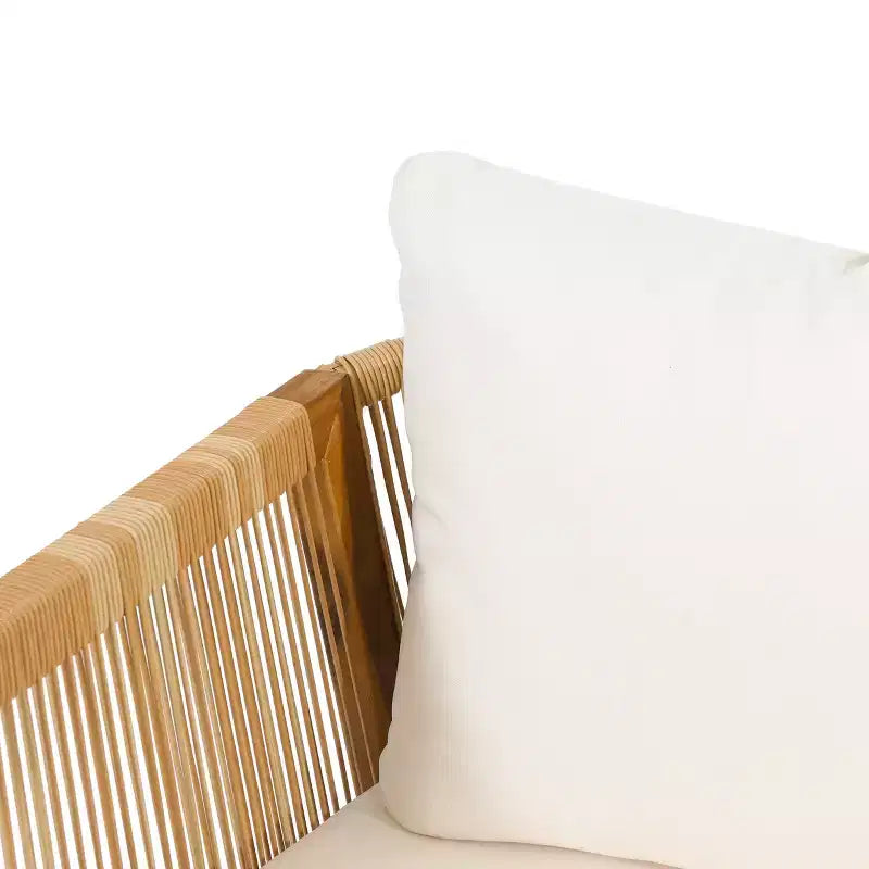 Christopher Knight Home Allerton Ensemble de conversation d'extérieur 4 places en bois d'acacia et osier avec coussins, teck et beige