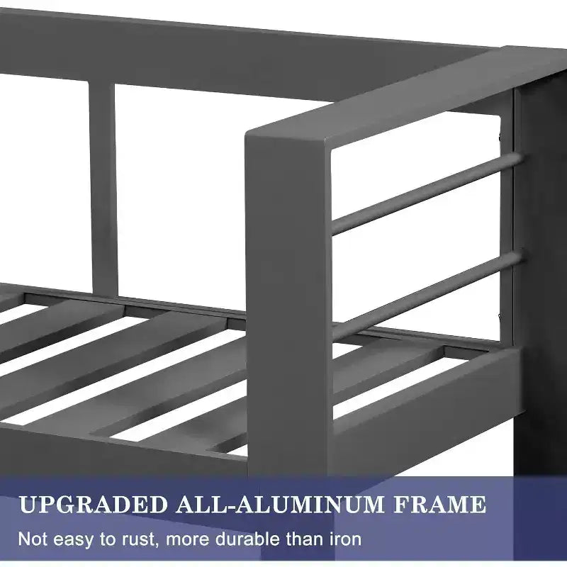 Ensemble de meubles de patio d'extérieur en aluminium Heynemo, ensemble de conversation moderne d'extérieur de 4 pièces avec canapé modulable, coussin et table basse pour balcon