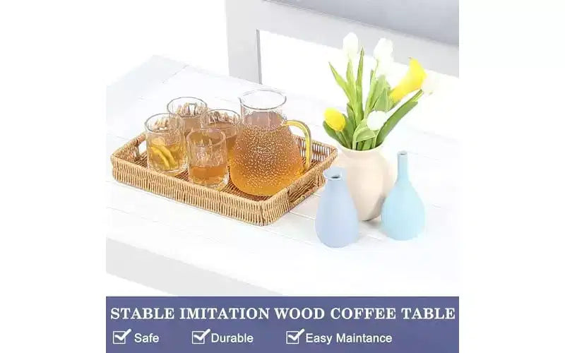 Ensemble de meubles de patio d'extérieur en aluminium Heynemo, ensemble de conversation moderne d'extérieur de 4 pièces avec canapé modulable, coussin et table basse pour balcon