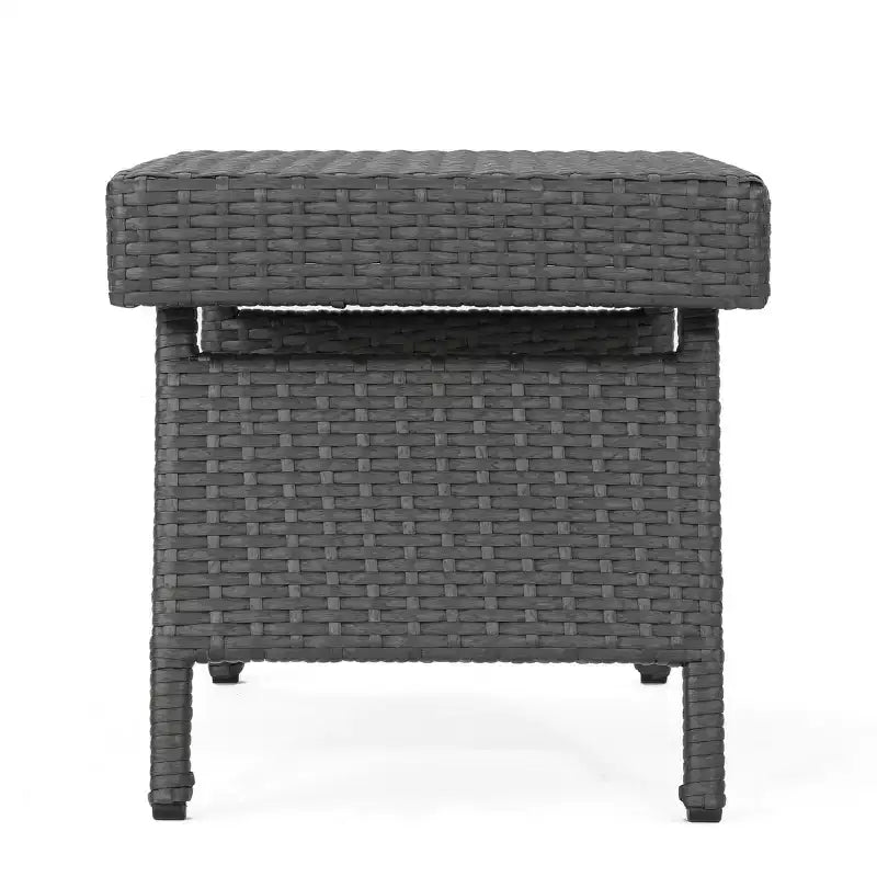 GDFStudio Soleil Ensemble conversationnel de 3 pièces pour chaise longue inclinable en osier d'extérieur avec bras réglables