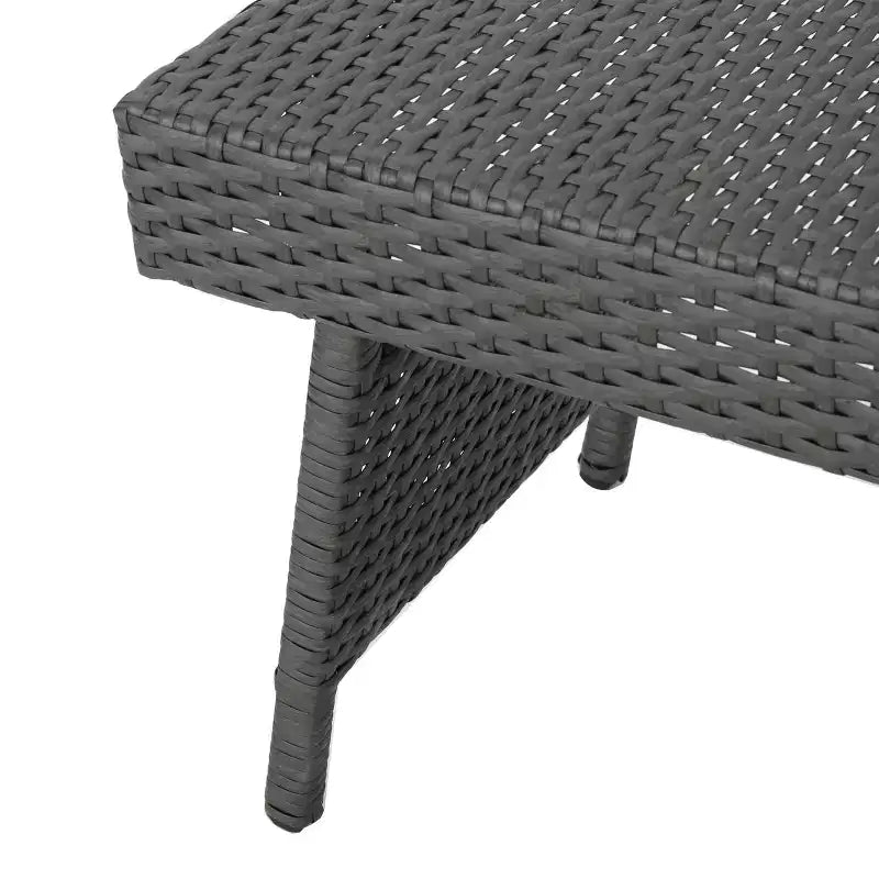 GDFStudio Soleil Ensemble conversationnel de 3 pièces pour chaise longue inclinable en osier d'extérieur avec bras réglables