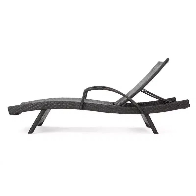 GDFStudio Soleil Ensemble conversationnel de 3 pièces pour chaise longue inclinable en osier d'extérieur avec bras réglables
