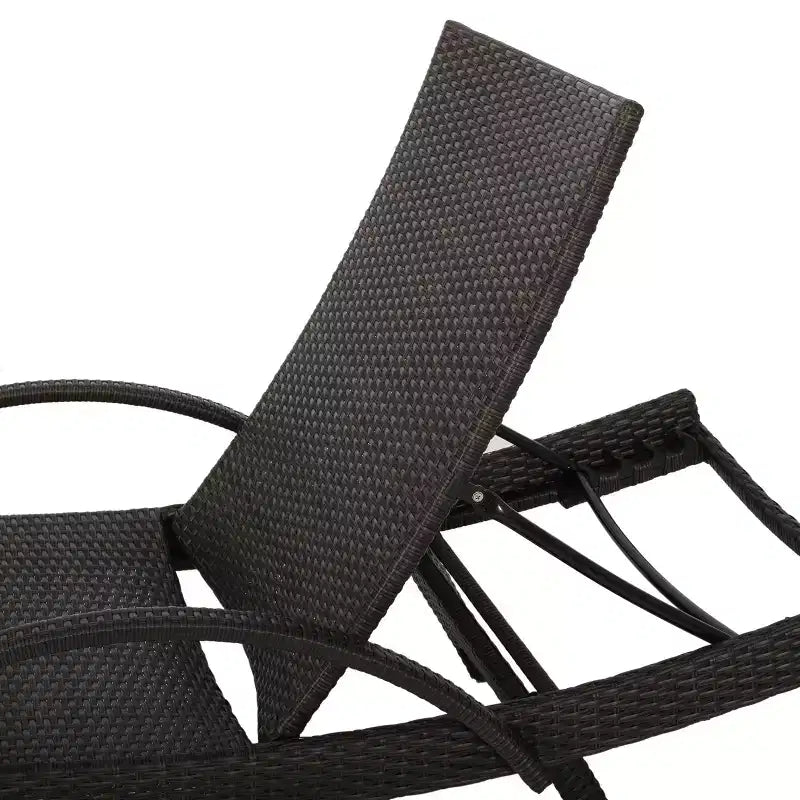 GDFStudio Soleil Ensemble conversationnel de 3 pièces pour chaise longue inclinable en osier d'extérieur avec bras réglables