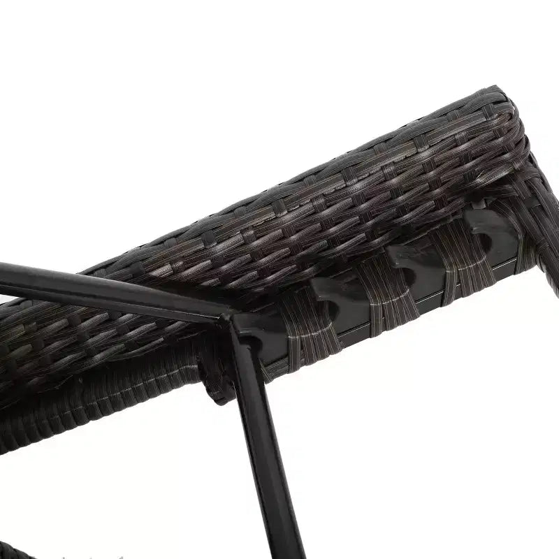 GDFStudio Soleil Ensemble conversationnel de 3 pièces pour chaise longue inclinable en osier d'extérieur avec bras réglables