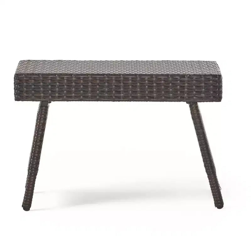 GDFStudio Soleil Ensemble conversationnel de 3 pièces pour chaise longue inclinable en osier d'extérieur avec bras réglables