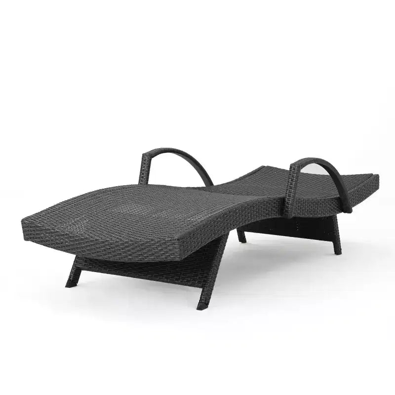 GDFStudio Soleil Ensemble conversationnel de 3 pièces pour chaise longue inclinable en osier d'extérieur avec bras réglables