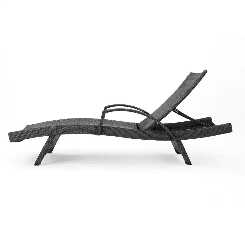 GDFStudio Soleil Ensemble conversationnel de 3 pièces pour chaise longue inclinable en osier d'extérieur avec bras réglables