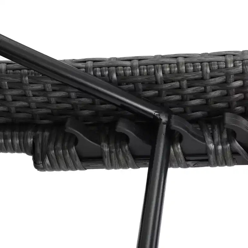 GDFStudio Soleil Ensemble conversationnel de 3 pièces pour chaise longue inclinable en osier d'extérieur avec bras réglables