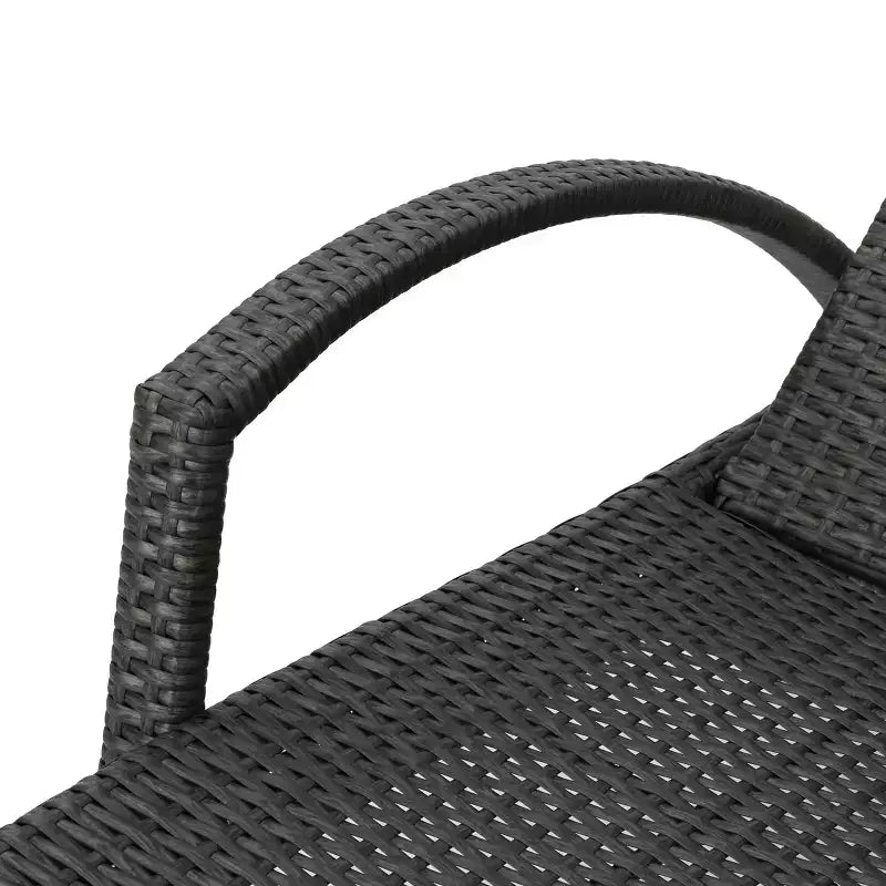 GDFStudio Soleil Ensemble conversationnel de 3 pièces pour chaise longue inclinable en osier d'extérieur avec bras réglables