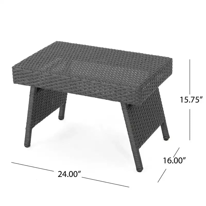 GDFStudio Soleil Ensemble conversationnel de 3 pièces pour chaise longue inclinable en osier d'extérieur avec bras réglables