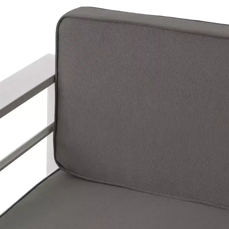 GDFStudio Crested Bay Salon de conversation extérieur en aluminium 4 places avec brasero gris clair