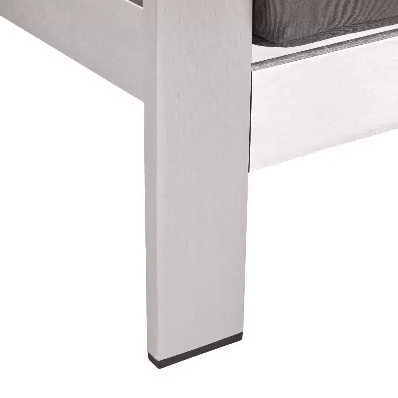 GDFStudio Crested Bay Salon de conversation extérieur en aluminium 4 places avec brasero gris clair