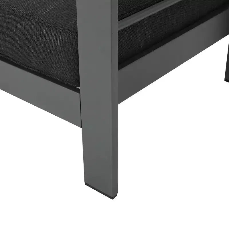 GDFStudio Crested Bay Salon de conversation extérieur en aluminium 4 places avec brasero gris clair