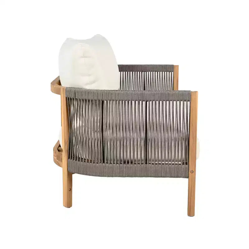 Christopher Knight Home Gilda Ensemble de conversation 2 places avec fauteuil et table basse en bois d'acacia et corde tressée