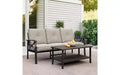 Heynemo Outdoor Patio Furniture Set, 2 Piece Patio Conversation Set, Metal Furniture Set with 3 seat Sofa